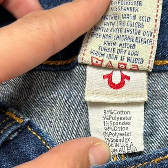 True religion blue low rise flare jeans size 26x34 - Picture 4 of 7